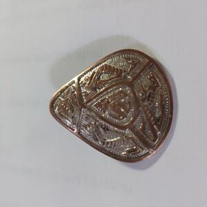 🌎✨ Vintage 790 Silver Ecuadorian Artisan Brooch / Pendant  Pre-Columbian Symbol